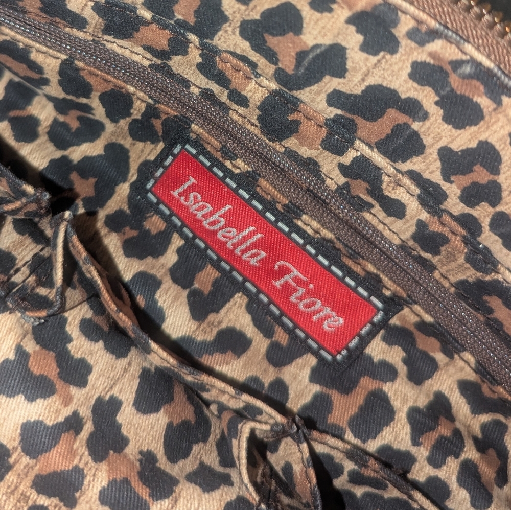 Isabella Fiore Brown Tote Bag with Vintage-Inspired Design Y2K - Picture 9 of 11